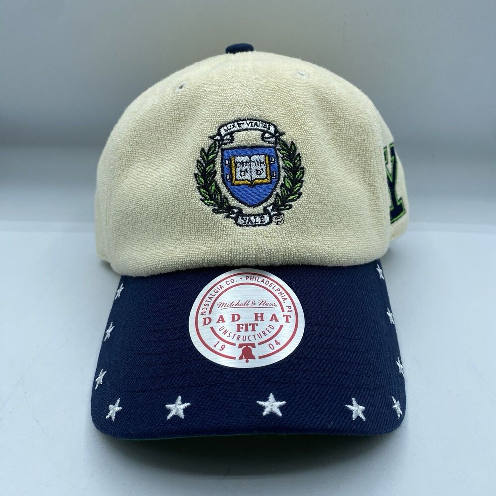 Yale Bulldogs Mitchell & Ness Dune Dad Hat Strapback White Beige Star NCAA NWOT